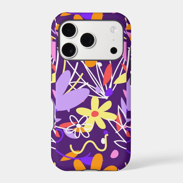 Colourful Floral Pattern Case-Mate iPhone Case (Back)