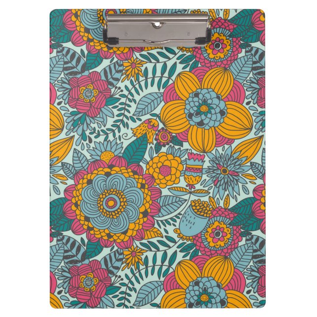 Colourful floral pattern clipboard (Front)
