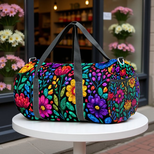 Colourful Floral Pattern  Duffle Bag (Creator Uploaded)