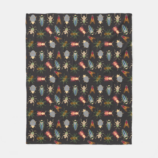 Colourful Floral Pattern Fleece Blanket (Front)