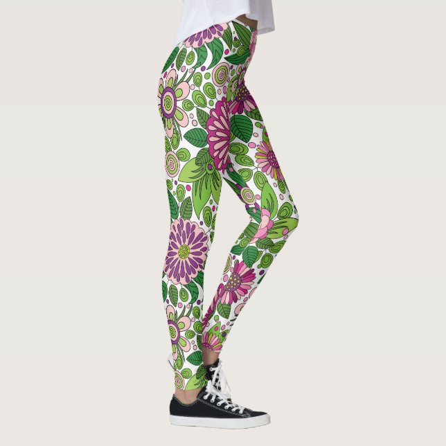 Colourful Floral Pattern Leggings (Right)