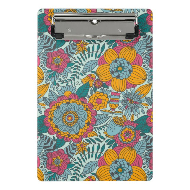 Colourful floral pattern mini clipboard (Front)