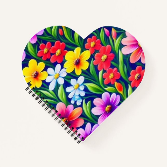 Colourful floral pattern notebook (Front)