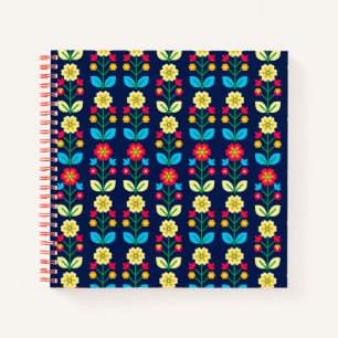 Colourful Floral Pattern Notebook