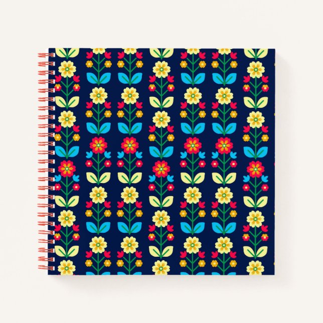 Colourful Floral Pattern Notebook (Front)