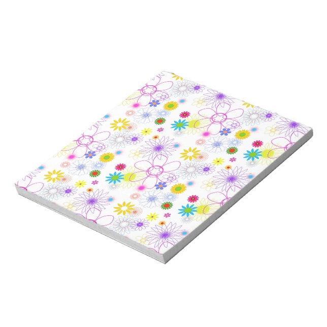 Colourful floral pattern notepad (Rotated)