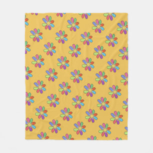 Colourful Floral Pattern on any Colour Fleece Blanket