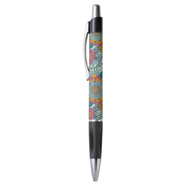 Colourful floral pattern pen (Top (Vertical))
