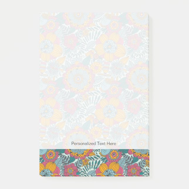 Colourful floral pattern post-it notes (Front)