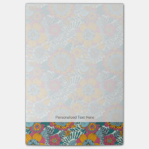 Colourful floral pattern post-it notes