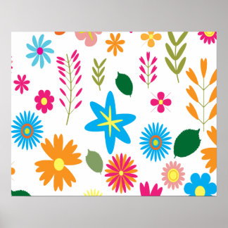 Colourful Floral Pattern Poster