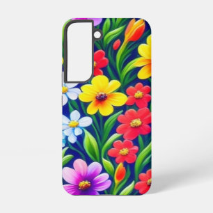 Colourful floral pattern samsung galaxy case