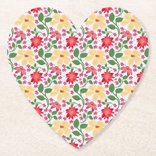 Colourful Floral Pattern Seamless Bright Flower Paper Coaster