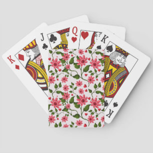 Colourful Floral Pattern Seamless Bright Flower Playing Cards