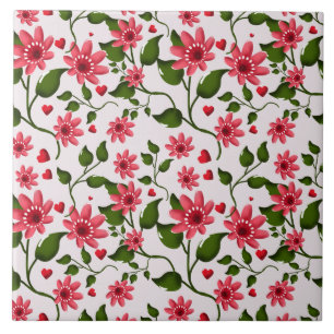 Colourful Floral Pattern Seamless Bright Flower Tile