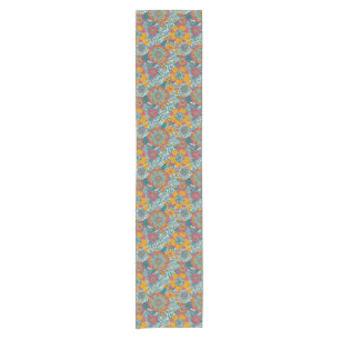 Colourful floral pattern short table runner