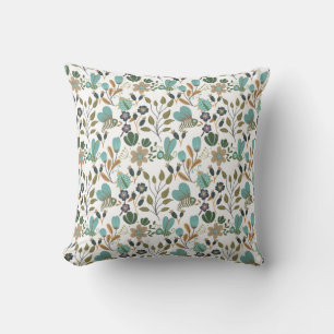 Colourful Floral Pattern Throw Pillow