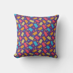Colourful Floral Pattern Throw Pillow