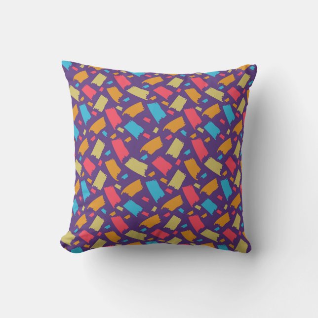 Colourful Floral Pattern Throw Pillow (Front)
