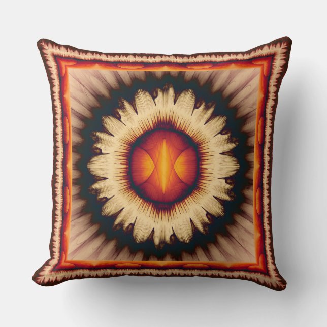 Colourful floral pattern throw pillow (Front)
