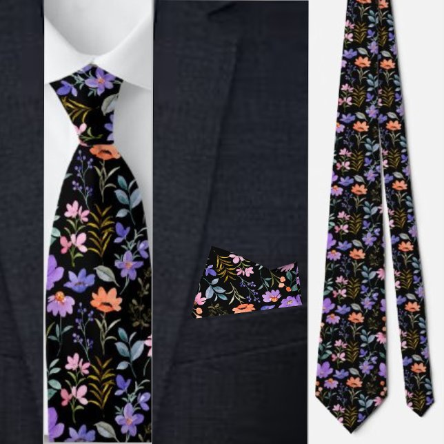 Colourful Floral Pattern                         Tie (Creator Uploaded)