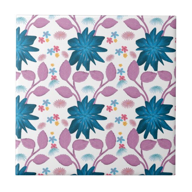 Colourful floral pattern  tile (Front)