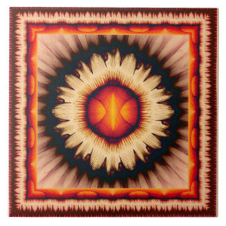 Colourful floral pattern tile