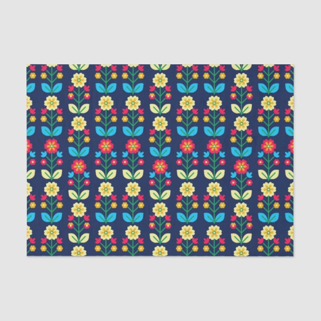 Colourful Floral Pattern Tissue Paper (Front)