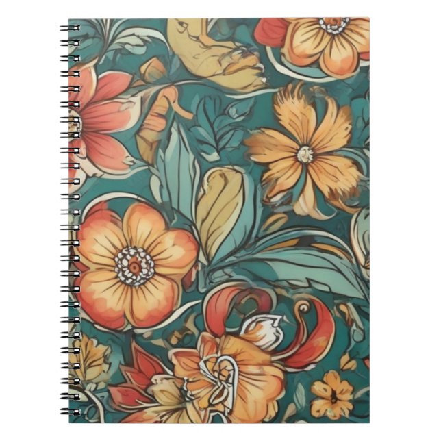 Colourful Floral pattern | Wild Flowers Notebook (Front)