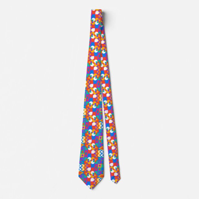 Colourful floral-patterned tie on a white backgrou (Front)