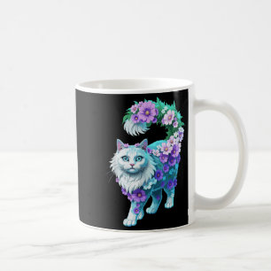 Colourful Floral Patterns Vintage Flowers Art Cat  Coffee Mug