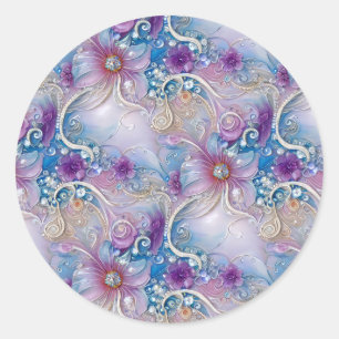 Colourful Floral Pearly Gems Sticker