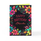 Colourful Floral Personalized Birthday 
