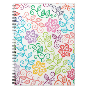 Colourful Floral Personalized Spiral Notebook