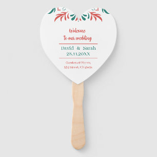 colourful Floral Personalized Wedding Program Hand Fan