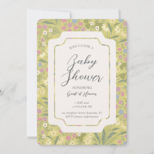 Colourful Floral Petunia Daisy Garden Baby Shower Invitation