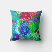 Colourful Floral Pillow Popping with Colour