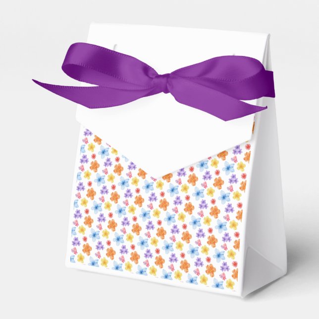 Colourful Floral Print Party Favour Bag,  Favor Box (Front Side)