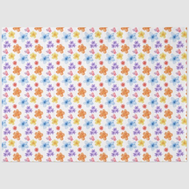 Colourful Floral Print Tissue Paper (Front)