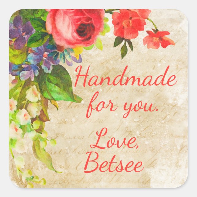 Colourful Floral Product Label (Front)