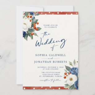 Colourful Floral QR Code Wedding Invitation