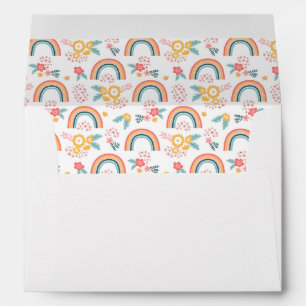 Colourful Floral Rainbow Pattern Envelope
