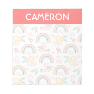 Colourful Floral Rainbow Pattern Notepad