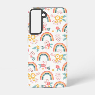 Colourful Floral Rainbow Pattern Samsung Galaxy Case