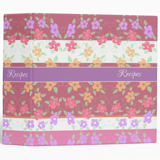 Colourful Floral Recipe Binder (Front/Spine)