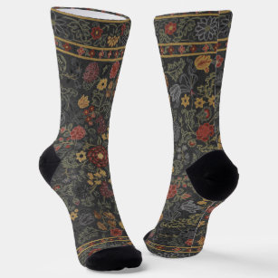 Colourful Floral Rug Pattern Socks