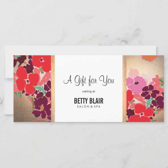 Colourful Floral Salon & Spa Gift Certificate (Front)