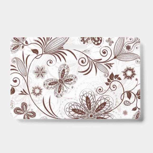 Colourful Floral Seamless Pattern Badge (Front)