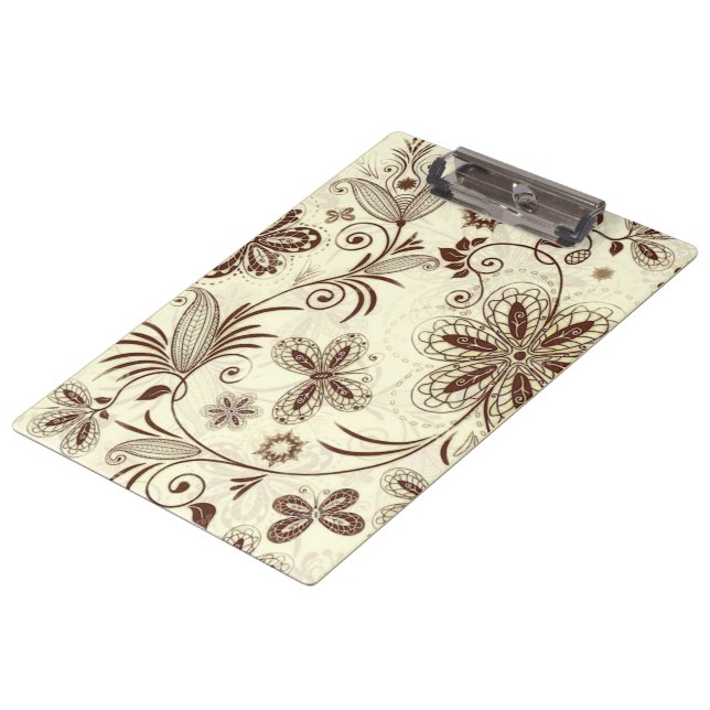 Colourful Floral Seamless Pattern Clipboard (Angled)