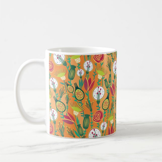 Colourful floral seamless pattern coffee mug (Left)